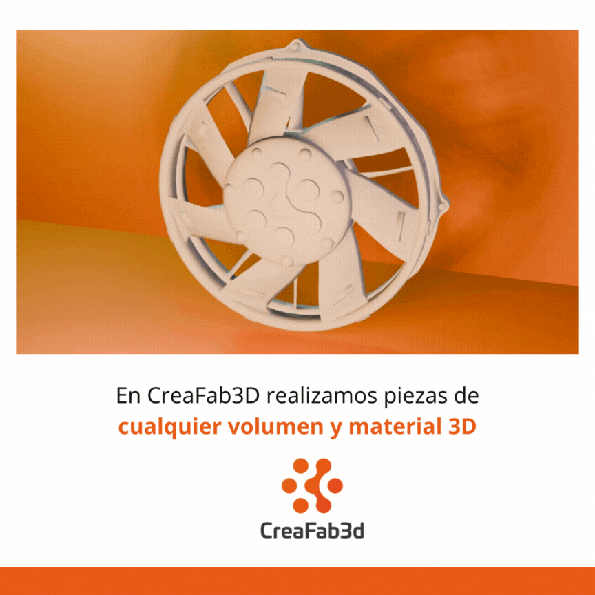 En CreaFab3D realizamos piezas de cualquier volumen y material 3D diseño fabricacion